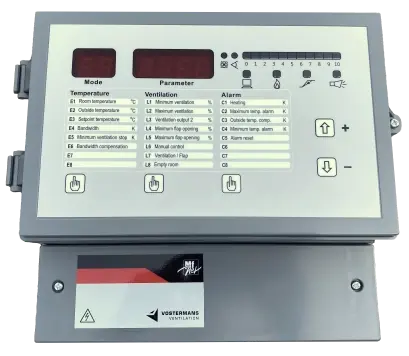 Master 5N Steuergerät von Vostermans Ventilation zur Überwachung und Steuerung von Temperatur und Belüftung