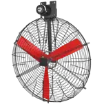 Industrial fan with red blades