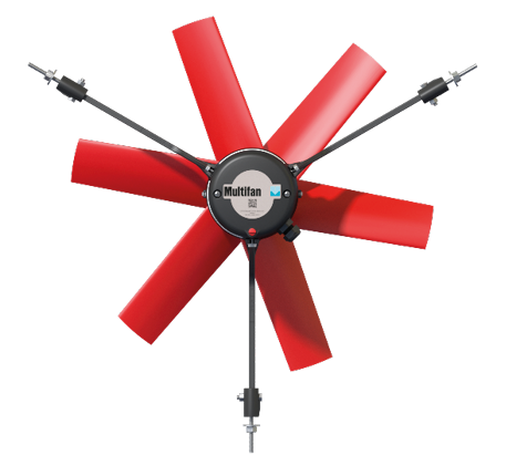 Red multi-blade fan product image